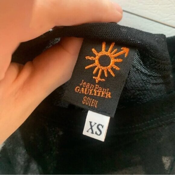 Jean Paul Gaultier Soleil Rare Vintage Black Mesh Tank Top XS - Picture 3 of 7